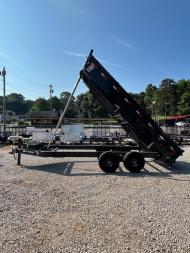 New 2025 Hillcrest Trailers 7X16 14K Dump Trailer W/ Hyd Jack and HD Tube Ramps