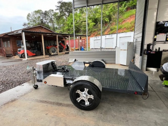 New 2024 OUTLAW TRAILERS 9' Hillcrest Hyd. Drop Deck Motorcycle Trailer Utility Trailer