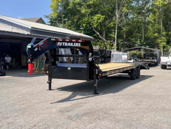 New 2025 PJ TRAILERS 102" x 28' Low-Pro Flatdeck With 8K Singles (LX) Flatbed Trailer