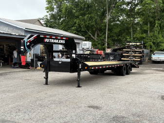 New 2025 PJ TRAILERS 102" x 32' Low-Pro Flatdeck With Duals (LD) 25.9K w. Monster Ramps Flatbed Trailer