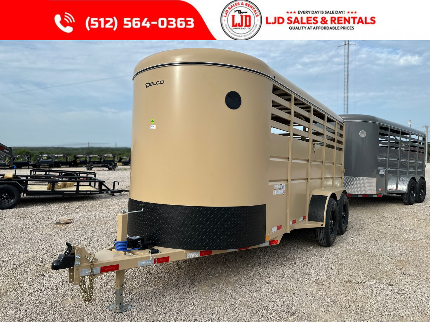 New 2025 Delco - Livestock Trailer 6' X 16' - Demo = Save $$$$