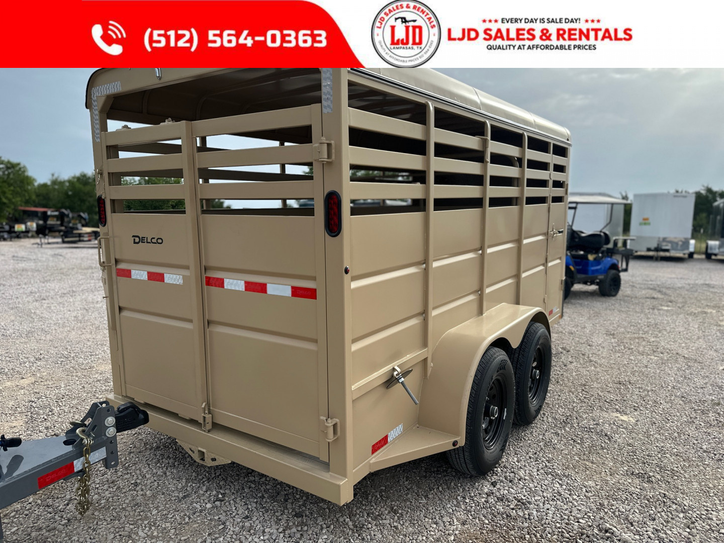 New 2025 Delco - Livestock Trailer 6' X 16' - Demo = Save $$$$