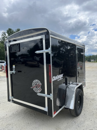 New 2026 Homesteader Trailer / Chalenger Series / 5x8 / 5'7" Interior Height / Single Swing Rear Door / 32" Side Door / 24" Stoneguard / .030 Black Aluminum