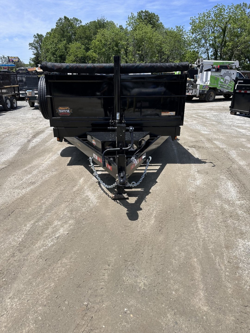 New 2025 COVERED WAGON TRAILERS / PROSPECTOR SERIES / 7X14X2X14-T DUMP TRAILER / 7X14 / 2' HIGH SIDES / TELESCOPIC HOIST / ALUMINUM RAMPS / TARP / BARN DOOR GATES