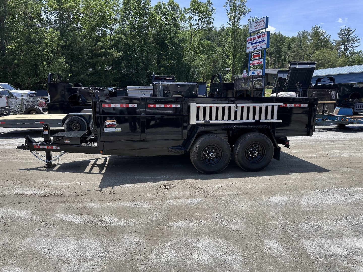 New 2025 COVERED WAGON TRAILERS / PROSPECTOR SERIES / 7X14X2X14-T DUMP TRAILER / 7X14 / 2' HIGH SIDES / TELESCOPIC HOIST / ALUMINUM RAMPS / TARP / BARN DOOR GATES