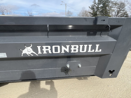 Used 2025 Iron Bull Dump Trailer / DWB Series / 83" Wide x 14' Long / 2-7,000# Electric Brake Axles / Tarp / Ramps / Combo Rear Gate / Gray Powder Coat