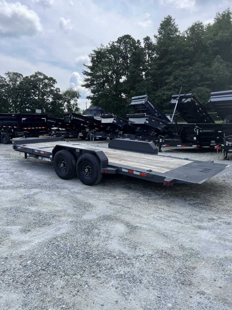 New 2025 Iron Bull Tilt Trailer / TWB Series / 81" x 22' ( 6'Stationary 16' Tilt ) / 2-8,000# Electric Brake Axles / Jumbo Tool Box / 21575R17.5 Tires and Wheels / Matching Spare tire and Wheel