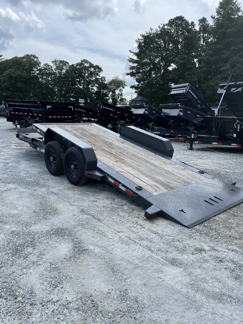 New 2025 Iron Bull Tilt Trailer / TWB Series / 81" x 22' ( 6'Stationary 16' Tilt ) / 2-8,000# Electric Brake Axles / Jumbo Tool Box / 21575R17.5 Tires and Wheels / Matching Spare tire and Wheel