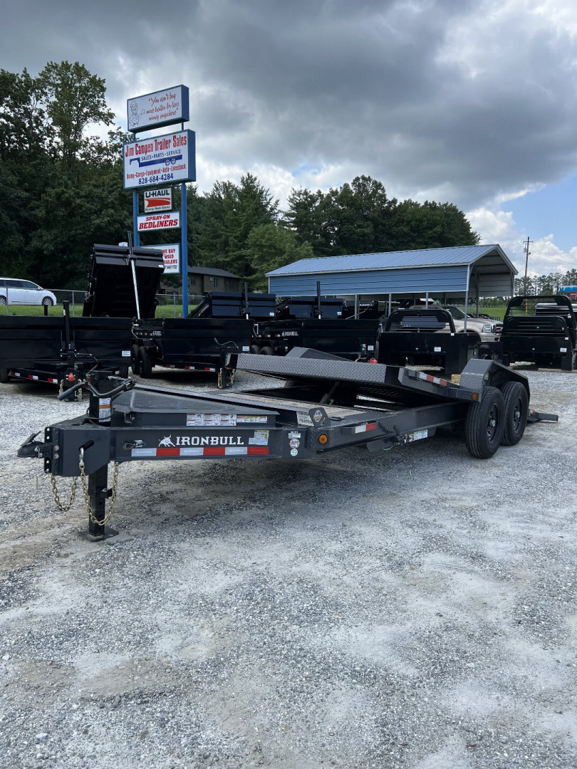 New 2025 Iron Bull Tilt Trailer / TWB Series / 81" x 22' ( 6'Stationary 16' Tilt ) / 2-8,000# Electric Brake Axles / Jumbo Tool Box / 21575R17.5 Tires and Wheels / Matching Spare tire and Wheel