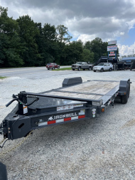 New 2025 Iron Bull Tilt Trailer / TWB Series / 81" x 22' ( 6'Stationary 16' Tilt ) / 2-8,000# Electric Brake Axles / Jumbo Tool Box / 21575R17.5 Tires and Wheels / Matching Spare tire and Wheel