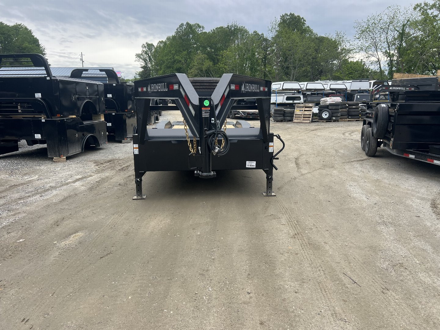 New 2025 Iron Bull ETG0224082 Gooseneck Equipment Trailer / 102" Wide x 24' Long / Driveover Fender / 20' Flat 4' Dovetail / Rampage Ramps / 2-8,000# Axles / 215/75R17.5" Tires and Wheels