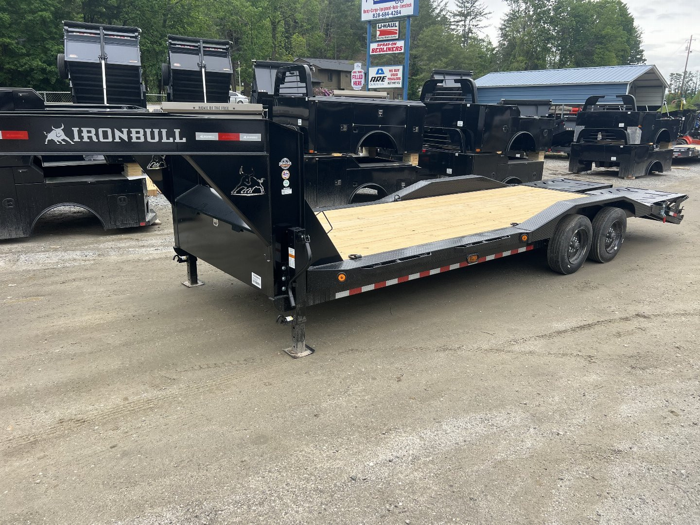 New 2025 Iron Bull ETG0224082 Gooseneck Equipment Trailer / 102" Wide x 24' Long / Driveover Fender / 20' Flat 4' Dovetail / Rampage Ramps / 2-8,000# Axles / 215/75R17.5" Tires and Wheels
