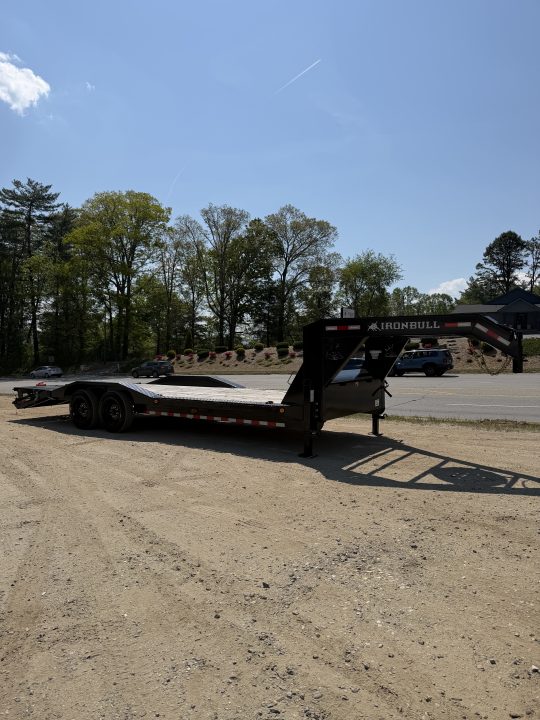 New 2025 Iron Bull ETG0224082 Gooseneck Equipment Trailer / 102" Wide x 24' Long / Driveover Fender / 20' Flat 4' Dovetail / Rampage Ramps / 2-8,000# Axles / 215/75R17.5" Tires and Wheels