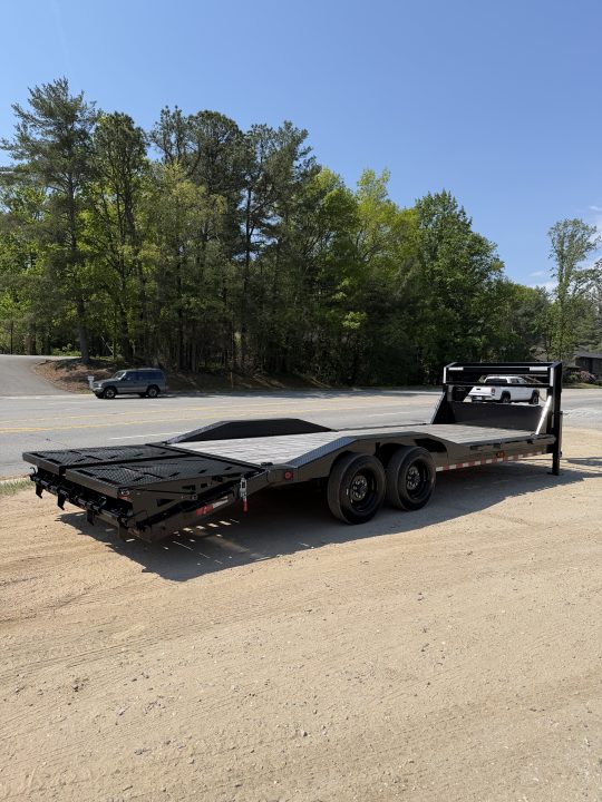 New 2025 Iron Bull ETG0224082 Gooseneck Equipment Trailer / 102" Wide x 24' Long / Driveover Fender / 20' Flat 4' Dovetail / Rampage Ramps / 2-8,000# Axles / 215/75R17.5" Tires and Wheels