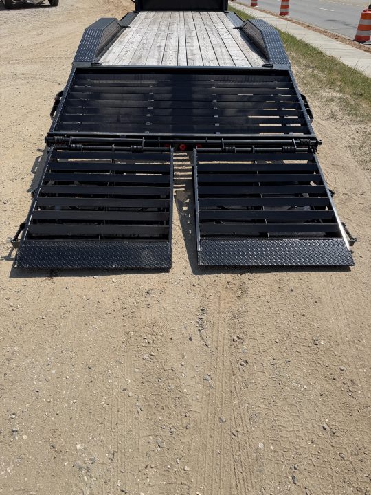 New 2025 Iron Bull ETG0224082 Gooseneck Equipment Trailer / 102" Wide x 24' Long / Driveover Fender / 20' Flat 4' Dovetail / Rampage Ramps / 2-8,000# Axles / 215/75R17.5" Tires and Wheels