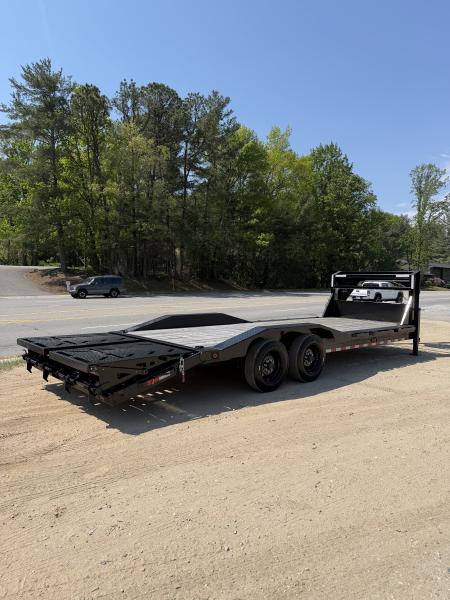 New 2025 Iron Bull ETG0224082 Gooseneck Equipment Trailer / 102" Wide x 24' Long / Driveover Fender / 20' Flat 4' Dovetail / Rampage Ramps / 2-8,000# Axles / 215/75R17.5" Tires and Wheels