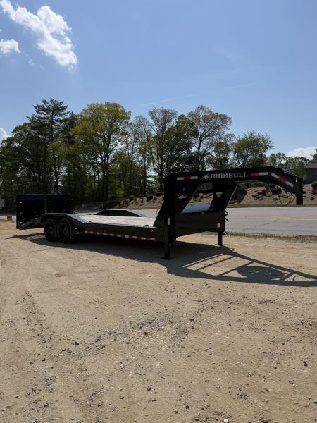 New 2025 Iron Bull ETG0224082 Gooseneck Equipment Trailer / 102" Wide x 24' Long / Driveover Fender / 20' Flat 4' Dovetail / Rampage Ramps / 2-8,000# Axles / 215/75R17.5" Tires and Wheels