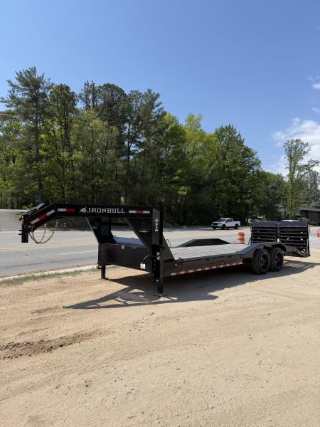 New 2025 Iron Bull ETG0224082 Gooseneck Equipment Trailer / 102" Wide x 24' Long / Driveover Fender / 20' Flat 4' Dovetail / Rampage Ramps / 2-8,000# Axles / 215/75R17.5" Tires and Wheels
