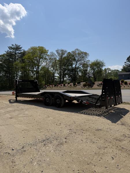 New 2025 Iron Bull ETG0224082 Gooseneck Equipment Trailer / 102" Wide x 24' Long / Driveover Fender / 20' Flat 4' Dovetail / Rampage Ramps / 2-8,000# Axles / 215/75R17.5" Tires and Wheels
