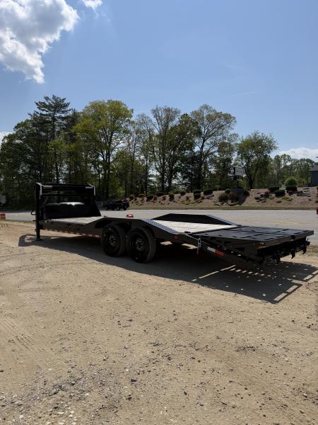 New 2025 Iron Bull ETG0224082 Gooseneck Equipment Trailer / 102" Wide x 24' Long / Driveover Fender / 20' Flat 4' Dovetail / Rampage Ramps / 2-8,000# Axles / 215/75R17.5" Tires and Wheels