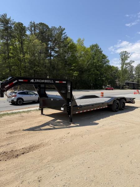 New 2025 Iron Bull ETG0224082 Gooseneck Equipment Trailer / 102" Wide x 24' Long / Driveover Fender / 20' Flat 4' Dovetail / Rampage Ramps / 2-8,000# Axles / 215/75R17.5" Tires and Wheels