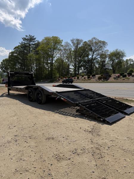 New 2025 Iron Bull ETG0224082 Gooseneck Equipment Trailer / 102" Wide x 24' Long / Driveover Fender / 20' Flat 4' Dovetail / Rampage Ramps / 2-8,000# Axles / 215/75R17.5" Tires and Wheels