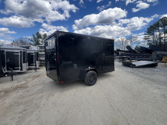 New 2025 Homesteader Trailer / 612IS / 6' wide x 12' Long / 32" Side Door / Ramp Rear Door / 6' Interior Height / .030 Black Aluminum w/ Black Out Pkg