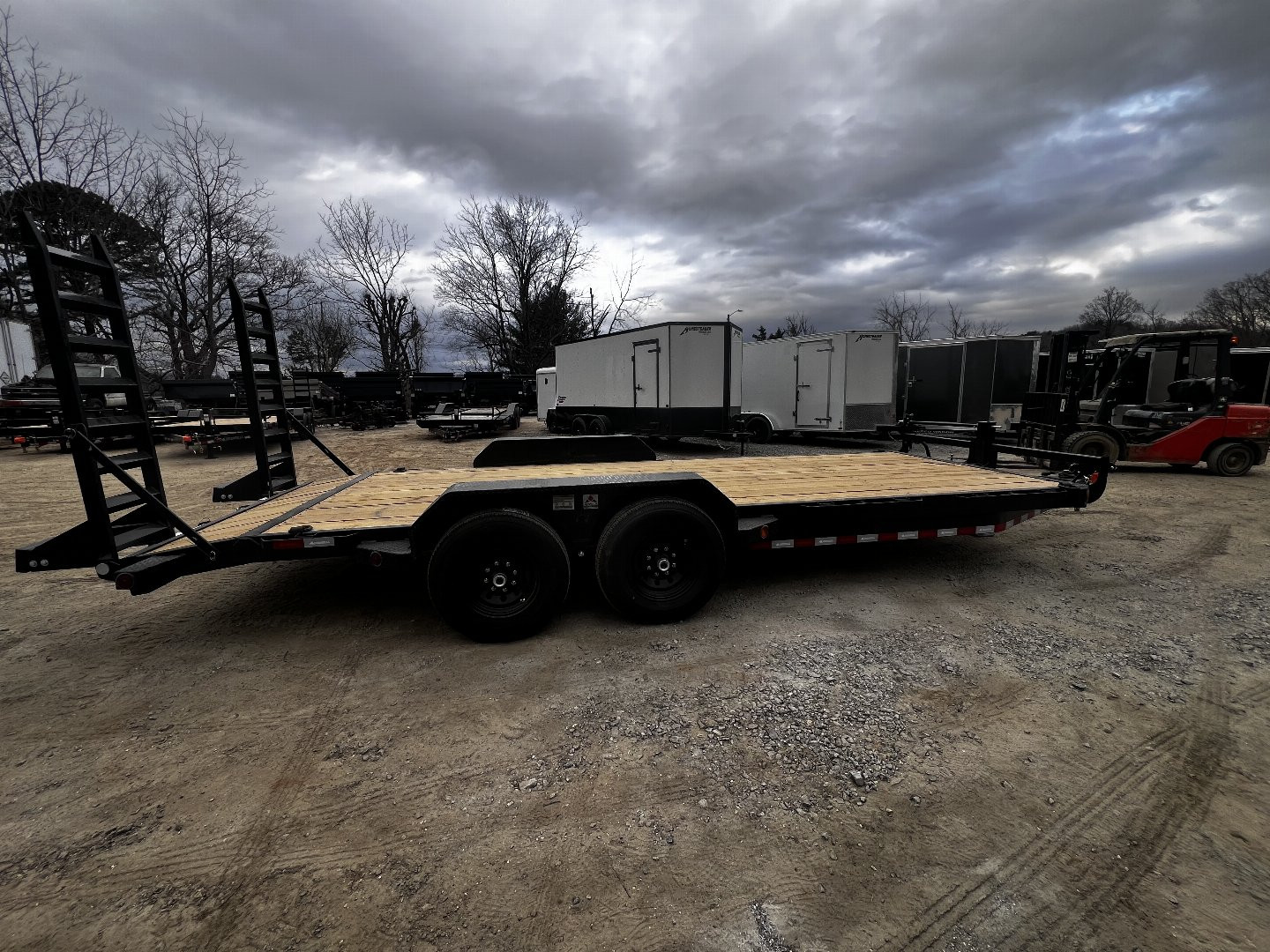 New 2025 Iron Bull ETB8320072 Equipment Trailer / 83"X22' (20' FLAT 2' DOVETAIL) / 2-7,000# AXLES / 235/80R16" 10 PLY TIRE AND WHEEL / STAND UP RAMPS