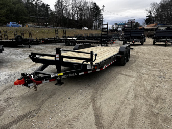 New 2025 Iron Bull ETB8320072 Equipment Trailer / 83"X22' (20' FLAT 2' DOVETAIL) / 2-7,000# AXLES / 235/80R16" 10 PLY TIRE AND WHEEL / STAND UP RAMPS