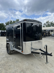 New 2025 Homesteader Trailer / Chalenger Series / 5x8 / 5'7" Interior Height / Single Swing Rear Door / 32" Side Door / 24" Stoneguard / .030 Black Aluminum