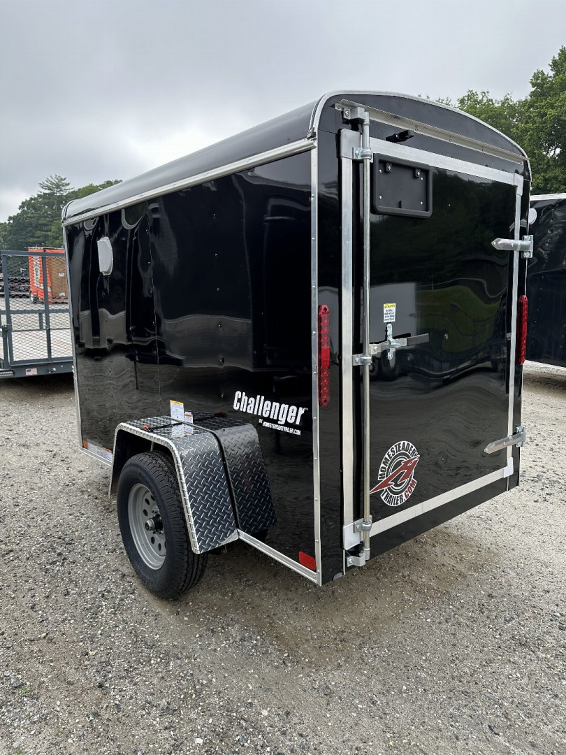 New 2025 Homesteader Trailer / Chalenger Series / 5x8 / 5'7" Interior Height / Single Swing Rear Door / 32" Side Door / 24" Stoneguard / .030 Black Aluminum