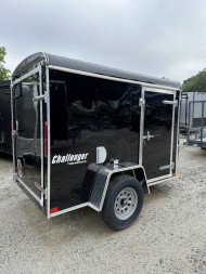 New 2025 Homesteader Trailer / Chalenger Series / 5x8 / 5'7" Interior Height / Single Swing Rear Door / 32" Side Door / 24" Stoneguard / .030 Black Aluminum