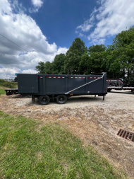 New 2025 Iron Bull DMG Series / 102" Wide x 20' Long / 4' High Sides / Barn Door Gates / 2-10,000# Axles /Gray In color / Telescopic Hoist / Side Arm Tarp System