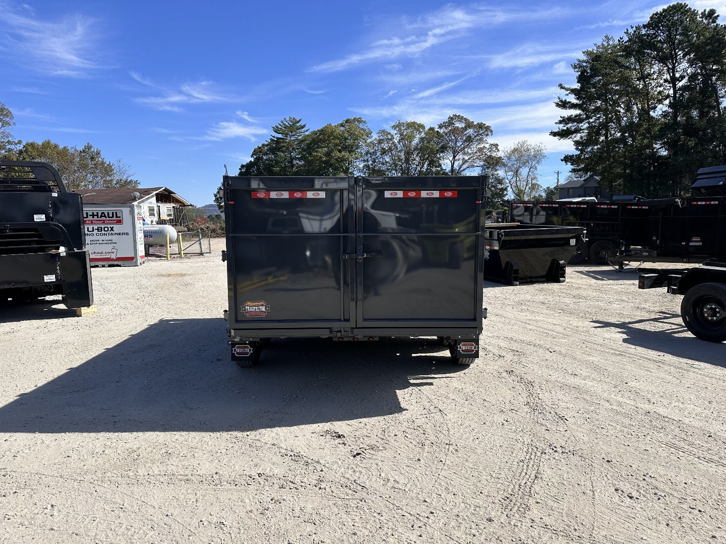 New 2025 Covered Wagon Trailer / Prospector Series 7X14X4X14-T Dump Trailer / 7' Wide x 14' Long / 4' High Sides / Ramps / Tarp / Barn Door Tail Gates / Telescopic Hoist / 14 ply tires / Spare Tire and Wheel