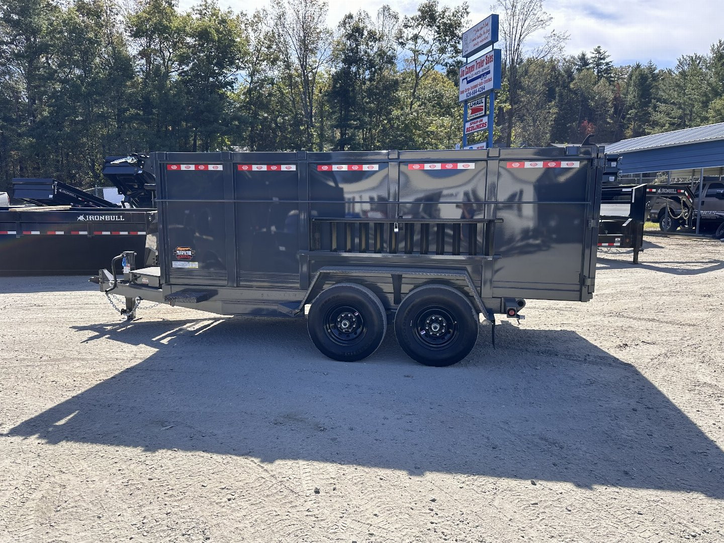New 2025 Covered Wagon Trailer / Prospector Series 7X14X4X14-T Dump Trailer / 7' Wide x 14' Long / 4' High Sides / Ramps / Tarp / Barn Door Tail Gates / Telescopic Hoist / 14 ply tires / Spare Tire and Wheel
