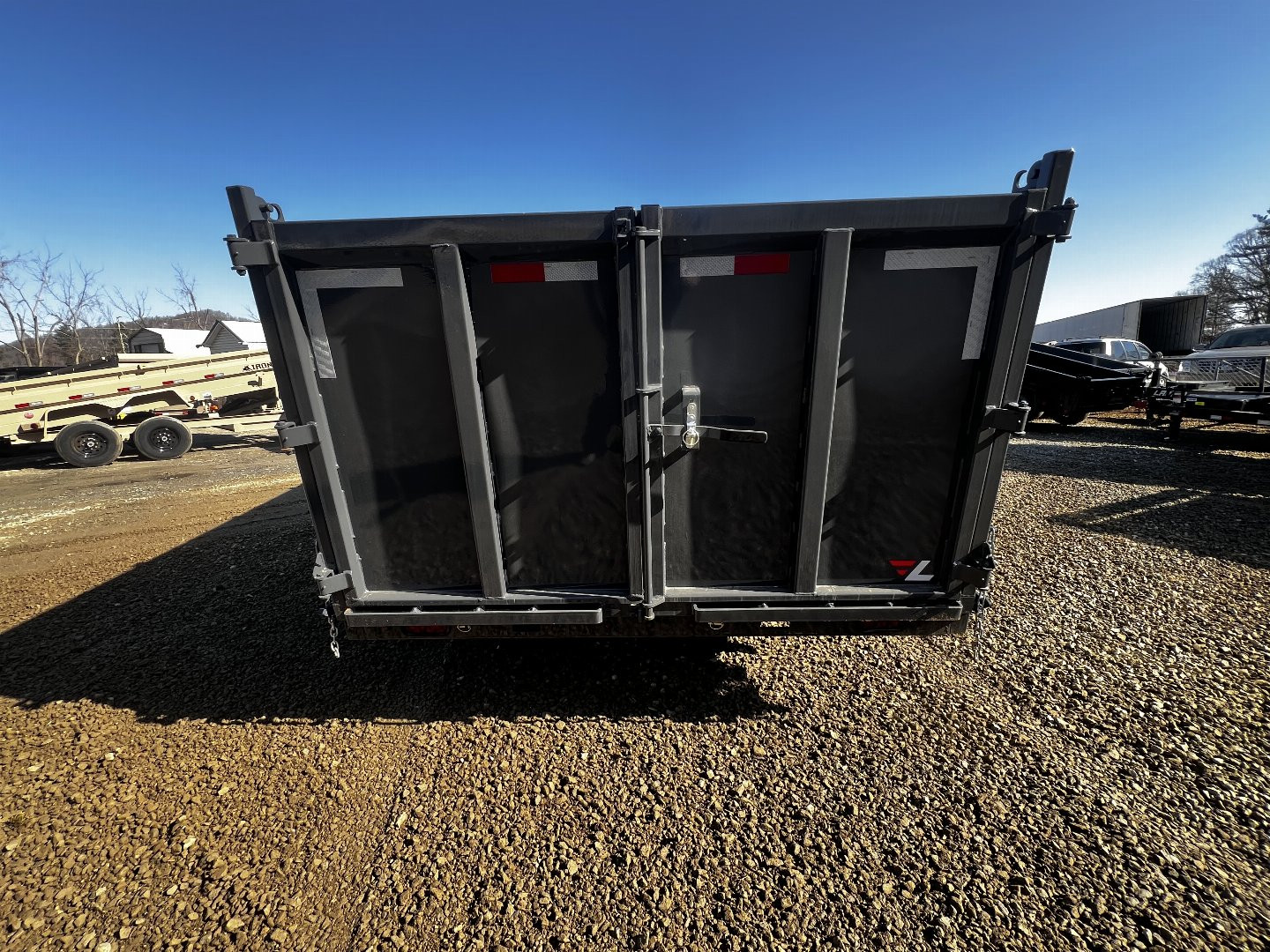 New 2025 Lamar Trailers DL831427-4' Side Dump Trailer / 7x14 / 4' High Side / 2-7 K Axles / Combo Rear Gate / Ramps / Tarp / Scissor Hoist