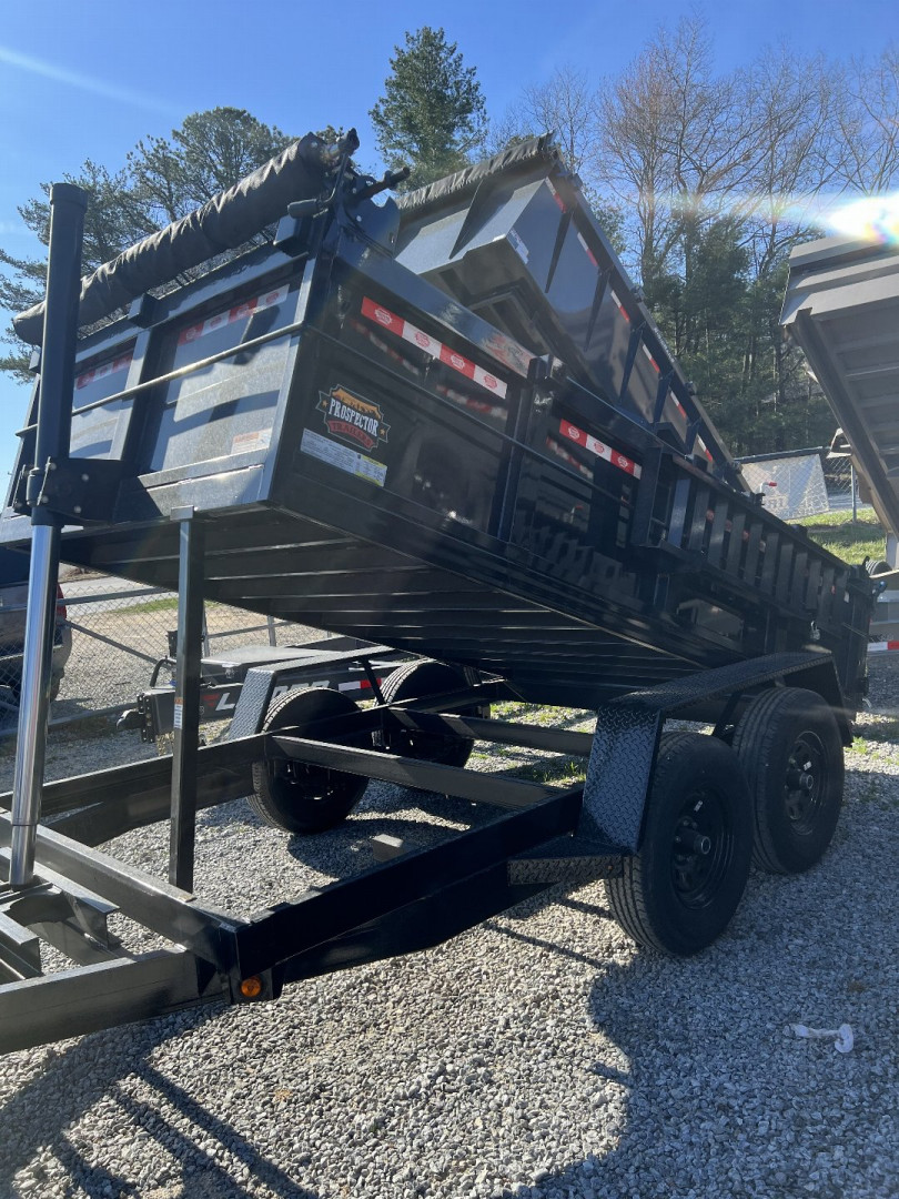 New 2025 Covered Wagon Trailers D-6X12X2X12R-T Dump Trailer / 6x12 / 24" High Sides / 8k Jack / 6000# Axles / 235/80R16 Tire with 6 Lugs Wheels / Telescopic Hoist / Tarp System / Spare Tire and Wheel / Ramps