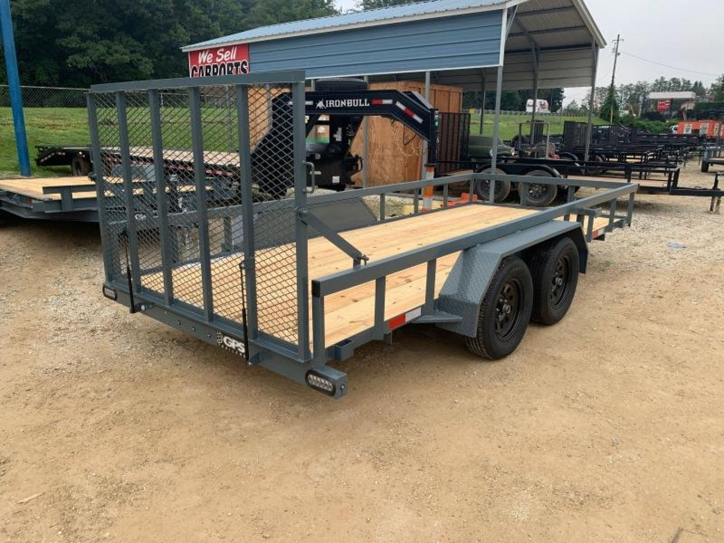 New 2025 GPS TRAILERS Utility Trailer/ GTT Series / 82" Wide x 14' Long / 2-3500# Electric Brake Axles / 4' Mesh Gate