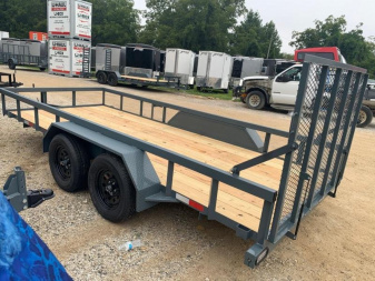 New 2025 GPS TRAILERS Utility Trailer/ GTT Series / 82" Wide x 14' Long / 2-3500# Electric Brake Axles / 4' Mesh Gate