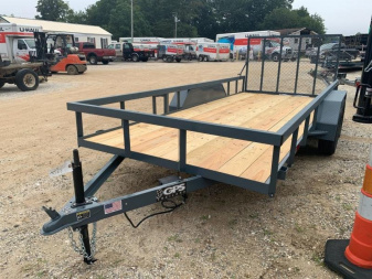New 2025 GPS TRAILERS Utility Trailer/ GTT Series / 82" Wide x 14' Long / 2-3500# Electric Brake Axles / 4' Mesh Gate