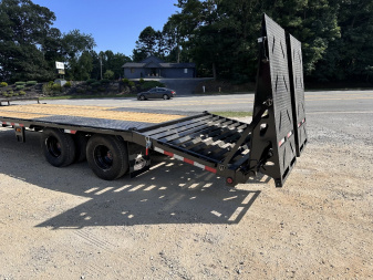 New 2025 Iron Bull FLP Series 102"x25' / 2-10,000# Electric Brake Axles / 16" Dual Wheels / 5' Rampage Ramps / Deckover Trailer