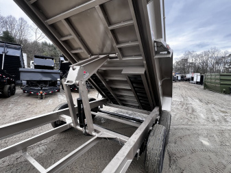 New 2025 Iron Bull Dump Trailer / DWB Series / 83" Wide x 14' Long / 2-7,000# Electric Brake Axles / Tarp / Ramps / Combo Rear Gate / Tan Powder Coat