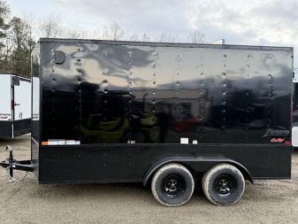 New 2025 Homesteader Trailers / 714IT Intrepid OHV / 7' Interior Height / .030 Black Aluminum w/ Black Out Pkg / Ramp Rear Door / 32" Side Door / 4-Recessed Floor D-Rings / ATP 24" High on sides and ramp door