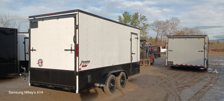 New 2025 Homesteader Trailers / 716IT Intrepid OHV / 7' Interior Height / .030 White Aluminum w/ Black Out Pkg / Ramp Rear Door / 32" Side Door / 4-Recessed Floor D-Rings / ATP 24" High on sides and ramp door
