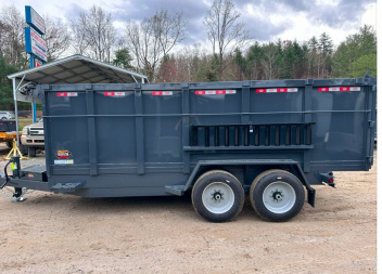 New 2025 COVERED WAGON TRAILERS / Prospector 7X16X4X16-T Dump Trailer / 7' Wide x 16' Long / 4' High Sides / 2-8000# Electric Brake Axles / Ramps / Tarp / Barn Door Tail Gates / Telescopic Hoist / 215 75 17.5 16 ply tires / Spare Tire and Wheel