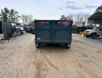 New 2025 COVERED WAGON TRAILERS / Prospector 7X16X4X16-T Dump Trailer / 7' Wide x 16' Long / 4' High Sides / 2-8000# Electric Brake Axles / Ramps / Tarp / Barn Door Tail Gates / Telescopic Hoist / 215 75 17.5 16 ply tires / Spare Tire and Wheel