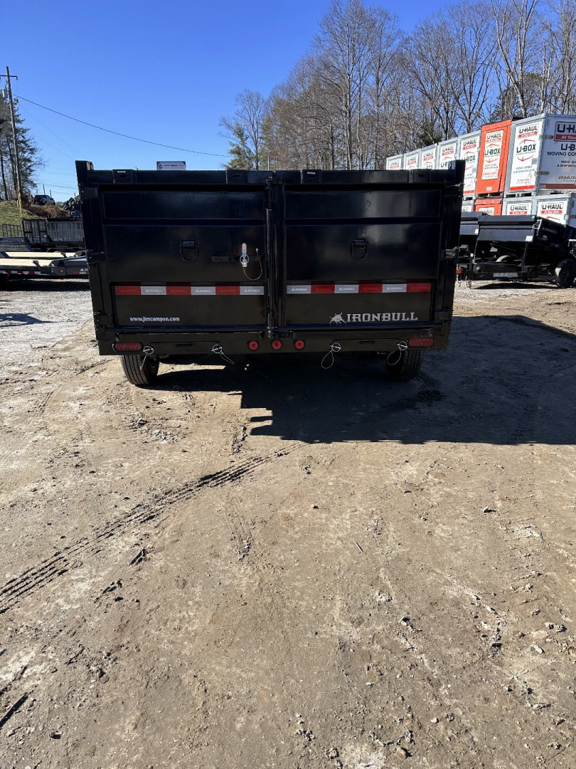 New 2025 Iron Bull Dump Trailer / DTB Series / 83" Wide x 16' Long / Telescopic Hoist / Ramp / Tarp / 36" High Sides / 2- 8,000# Electric Brake Axles / 17.5" Tires & Wheels / Matching Spare Tire & Wheel