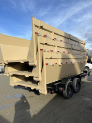 New 2025 IRON BULL / ROLL-OFF DUMP TRAILER / BUMPER PULL / 2-7,000# AXLES / 20 K WARRIOR WINCH / WITH 3-16' DUMP BINS