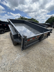 New 2025 Lamar Dump Trailer / DM771225 Series / 77" x 12' / Tarp / Ramps / 2-5200# Electric Brake Axles / 18" High Sides / Combo Rear Gate