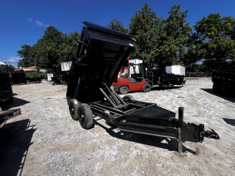 New 2024 Iron Bull Trailers / DTB07 Series / 5' Wide x 10' Long / 2-5200# Electric Brake Axles / Scissor Hoist / Tarp / Ramps